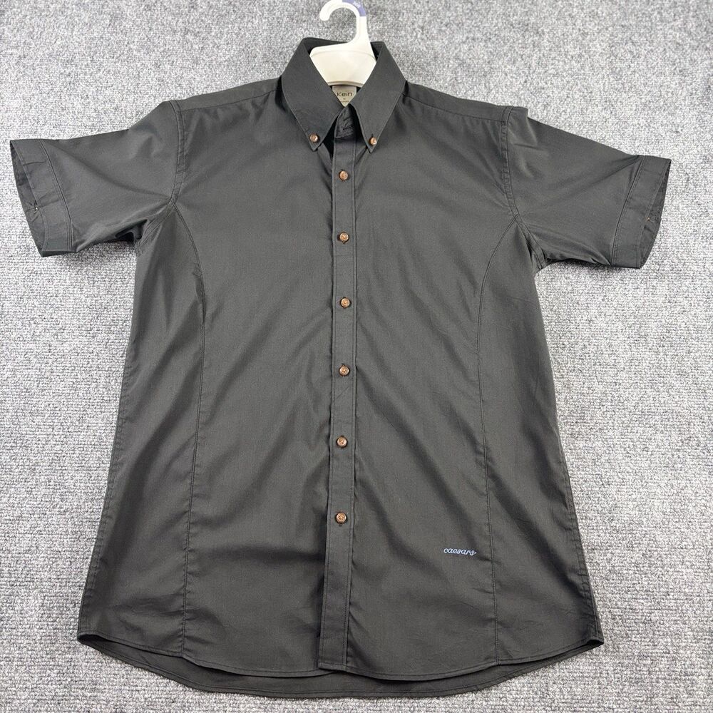 Kein by Caesars Shirt Mens Large Slim Fit Black Uniform Button Down Caesars 100